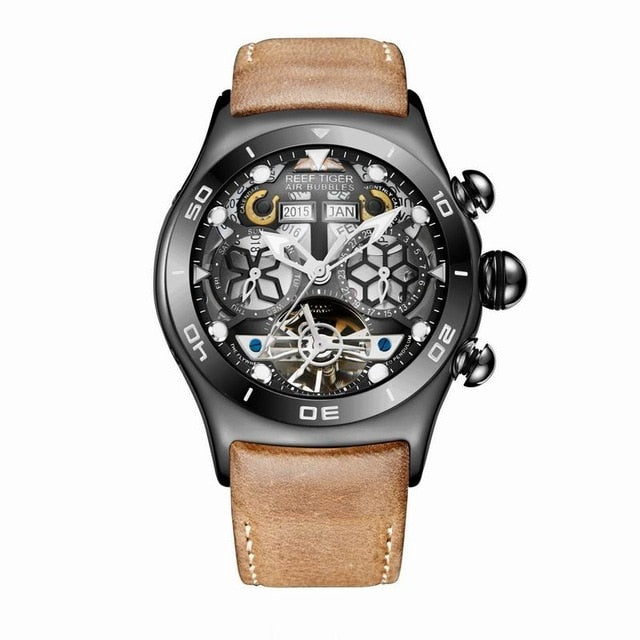 Mens Sport Watches Skeleton Dial Watch
