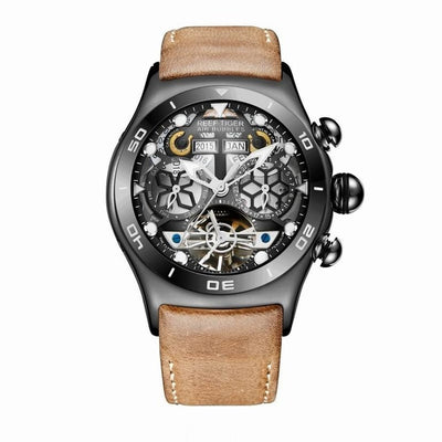Mens Sport Watches Skeleton Dial Watch