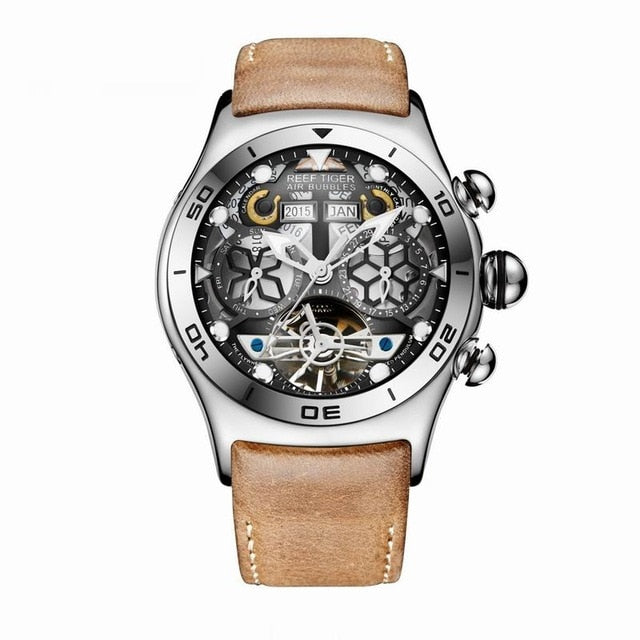 Mens Sport Watches Skeleton Dial Watch