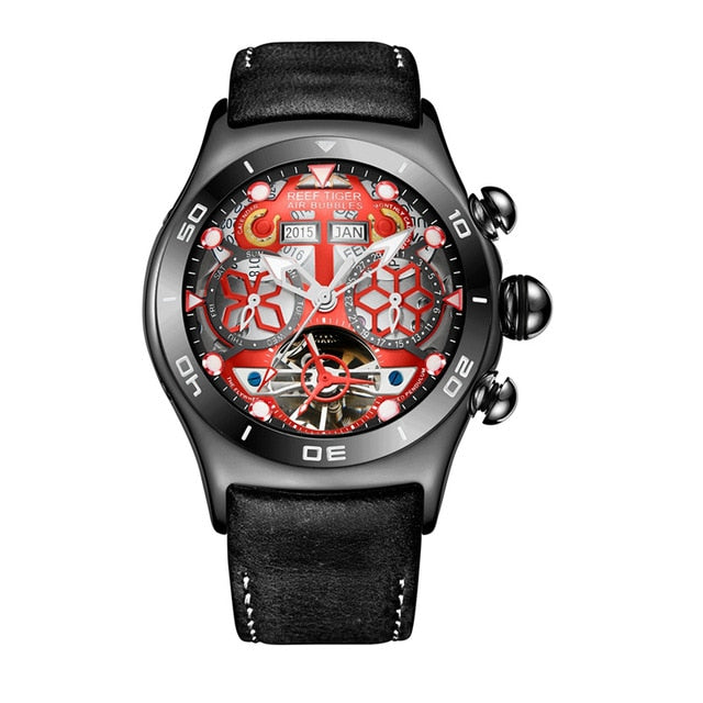 Mens Sport Watches Skeleton Dial Watch